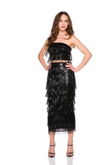 fringe midi skirt