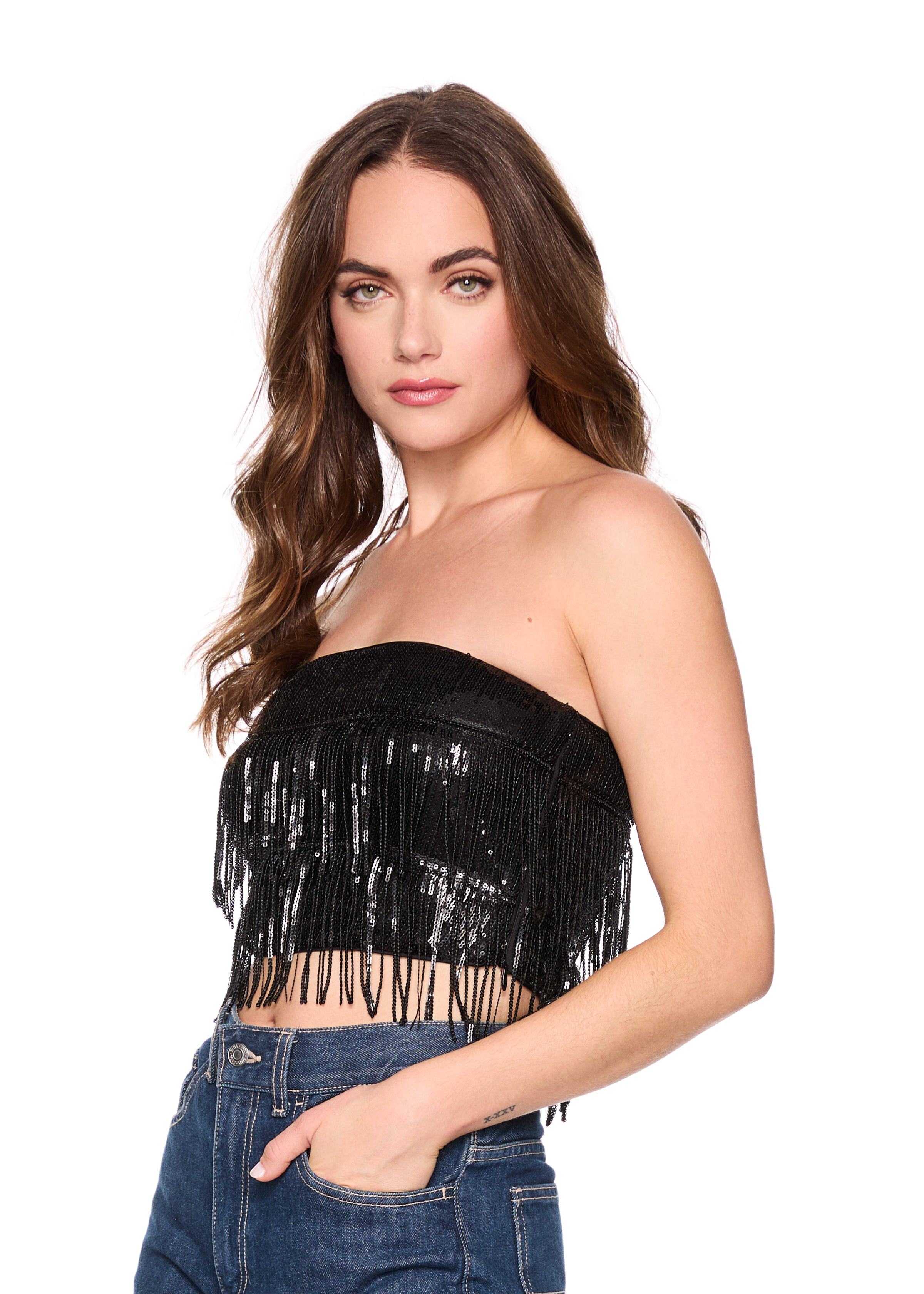 fringe tube top