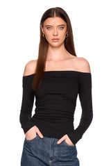 off shoulder long sleeve top