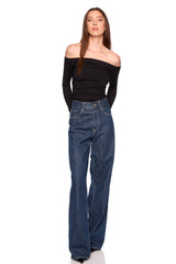 off shoulder long sleeve top