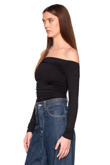 off shoulder long sleeve top