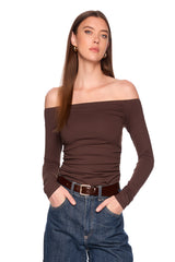 off shoulder long sleeve top