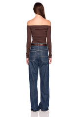 off shoulder long sleeve top