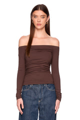 off shoulder long sleeve top