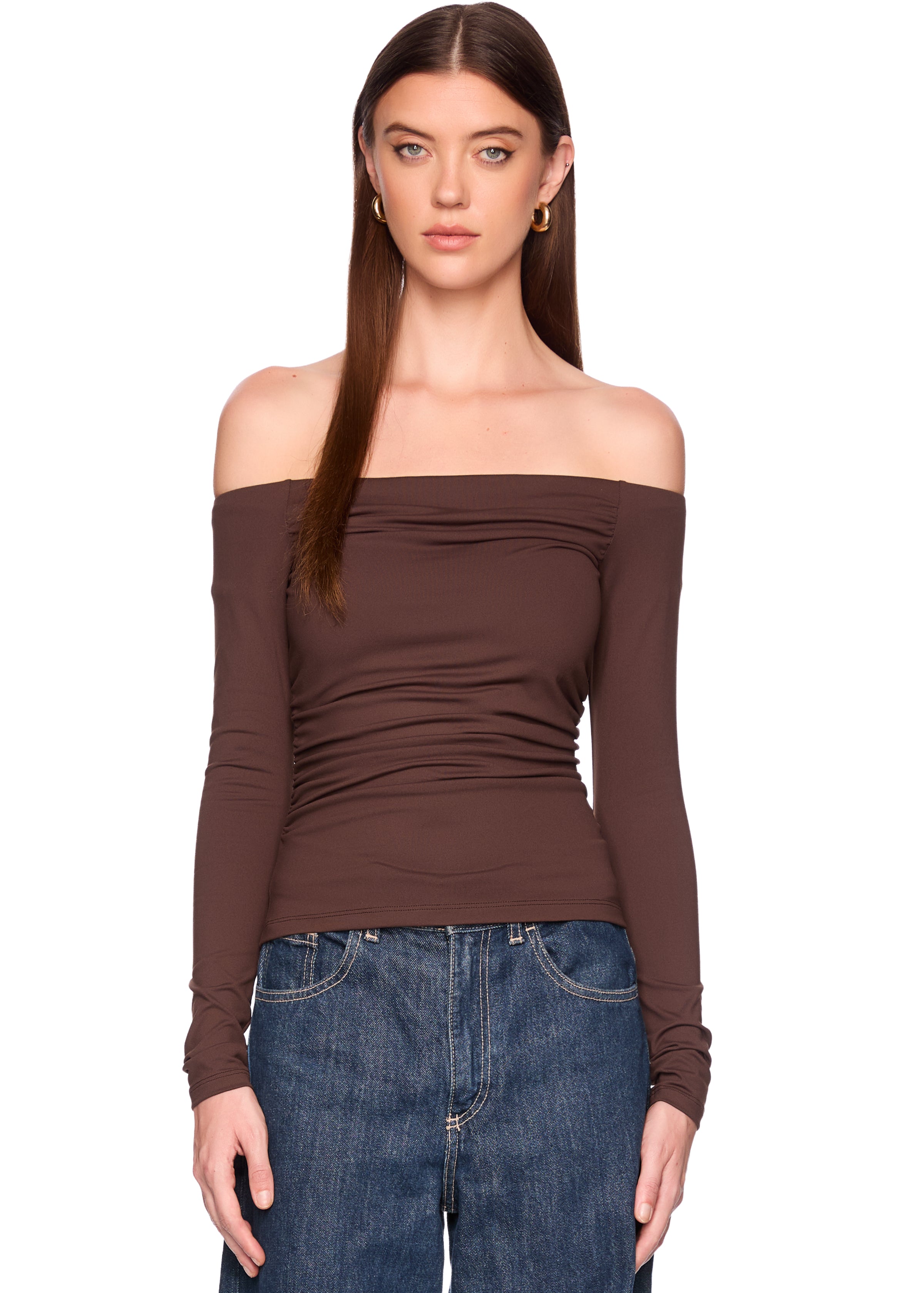 off shoulder long sleeve top