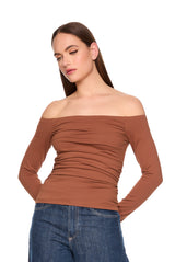 off shoulder long sleeve top