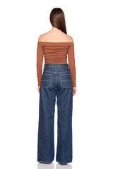 off shoulder long sleeve top