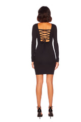crossback long sleeve dress