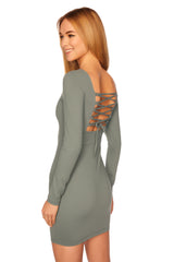 crossback long sleeve dress