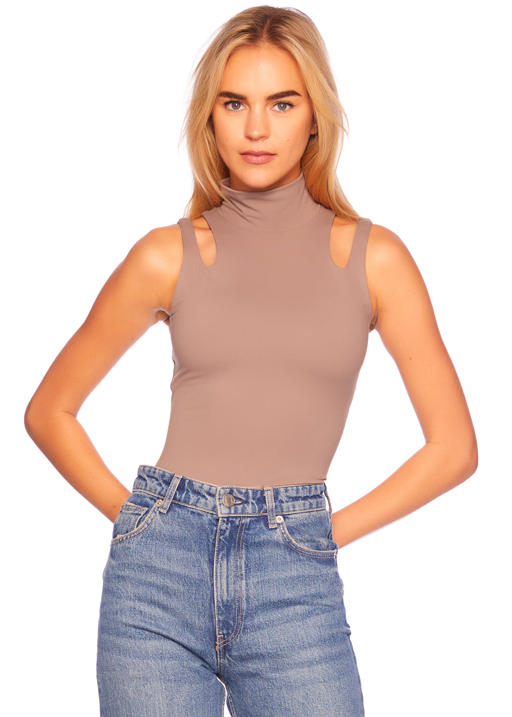 double strap mock top