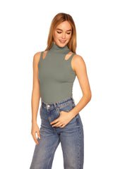 double strap mock top