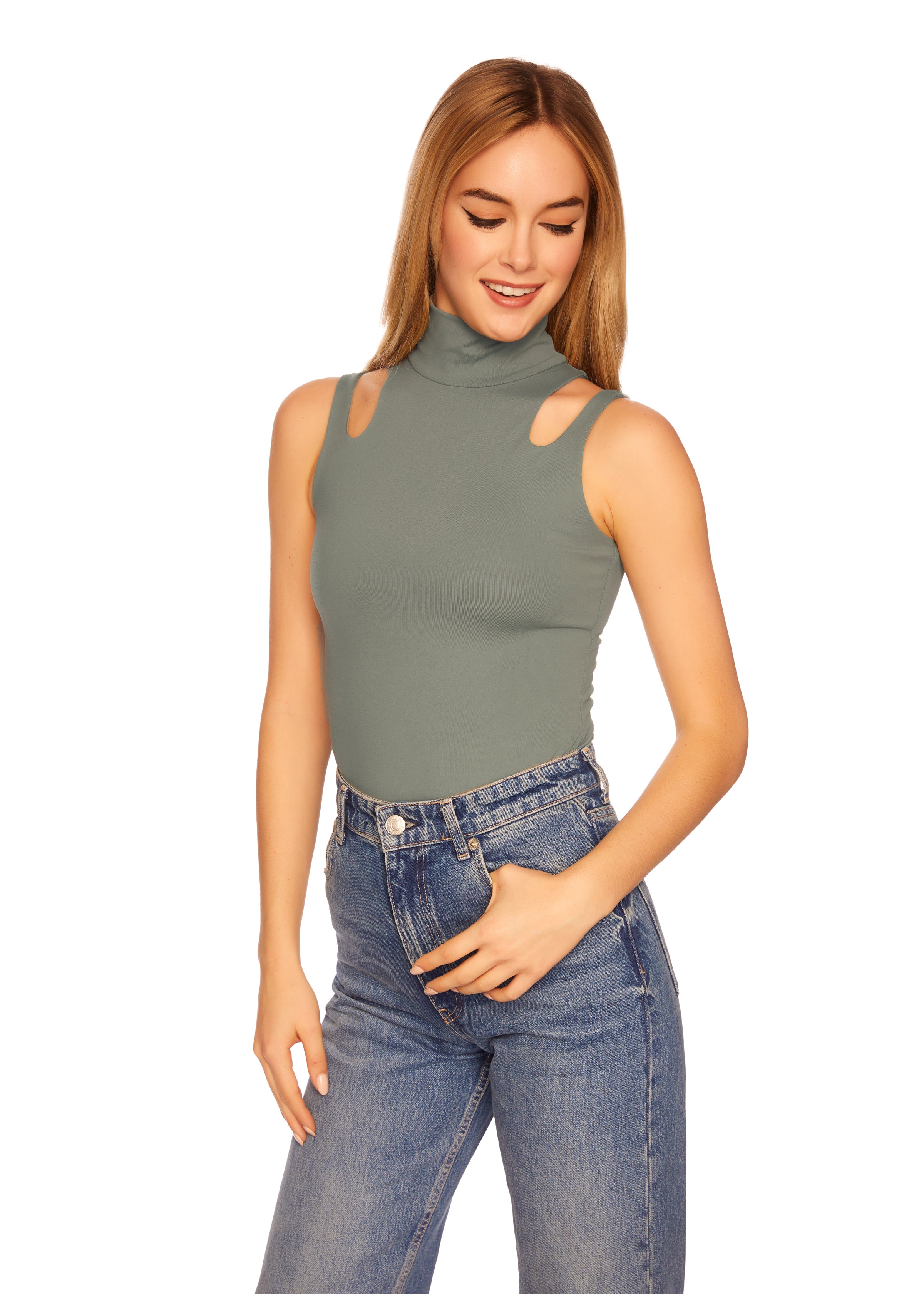 double strap mock top