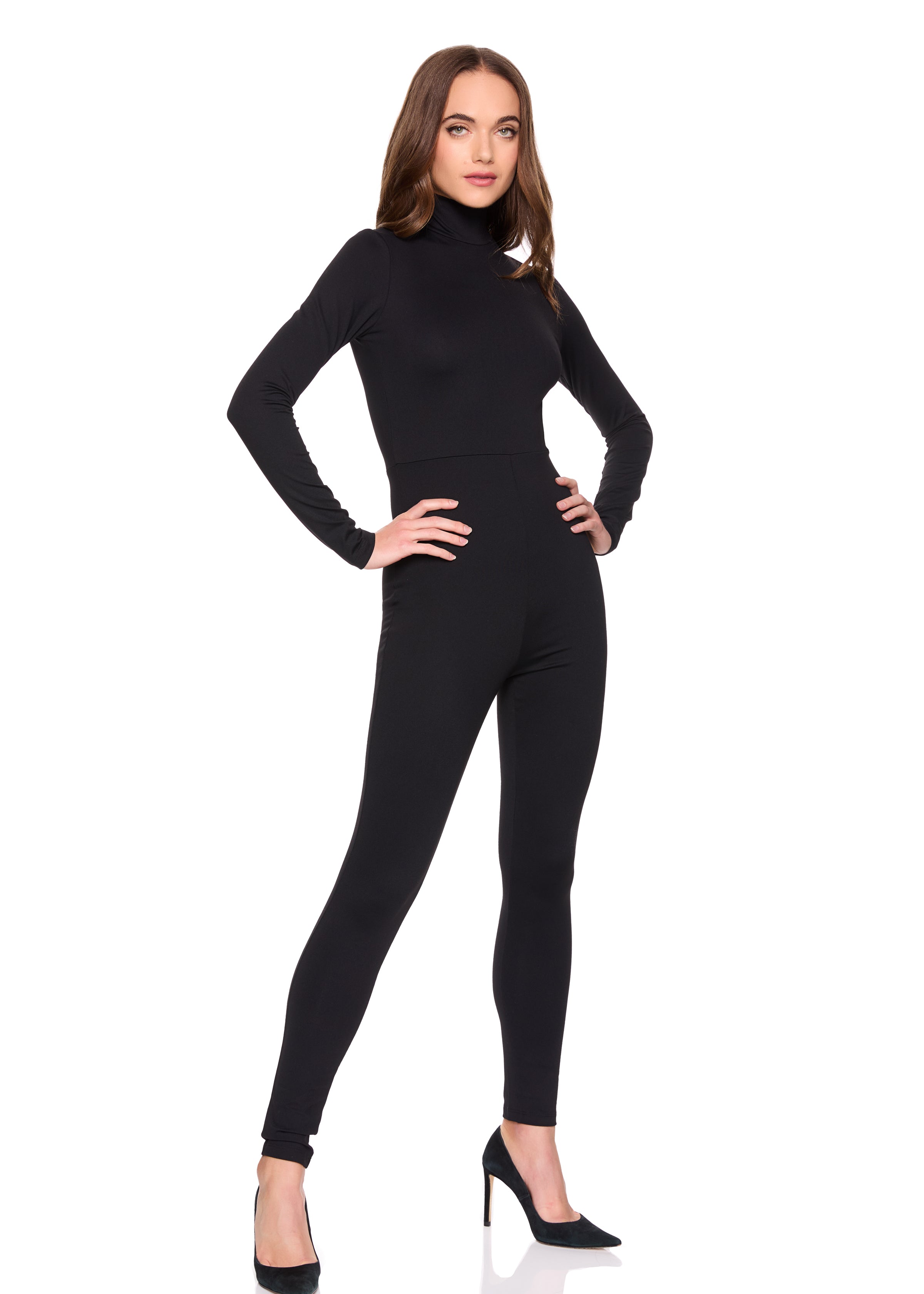 mock neck long sleeve jumpsuit