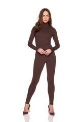 mock neck long sleeve jumpsuit