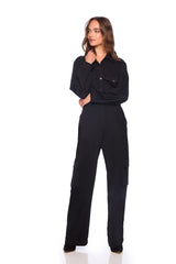 cargo long sleve jumpsuit