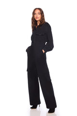 cargo long sleve jumpsuit
