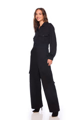 cargo long sleve jumpsuit