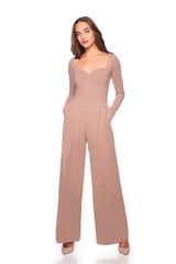 sweetheart long sleeve jumpsuit
