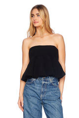 strapless flare sweater top
