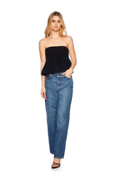 strapless flare sweater top