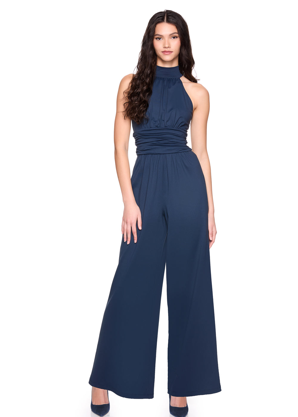 mock neck sleeveless jumpsuit