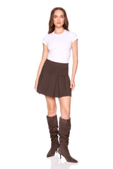 ponte pleated skirt
