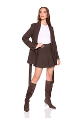 ponte pleated skirt