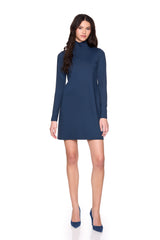 mock neck long sleeve shift dress