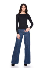 scoop back long sleeve top