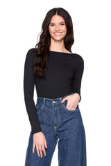 scoop back long sleeve top