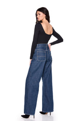 scoop back long sleeve top