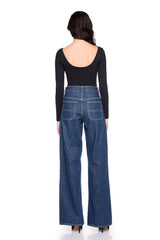 scoop back long sleeve top