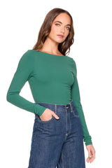 scoop back long sleeve top