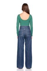 scoop back long sleeve top