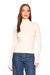 mock neck long sleeve with thumbholes