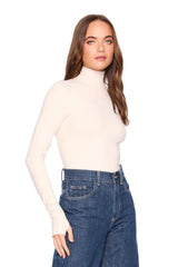 mock neck long sleeve with thumbholes