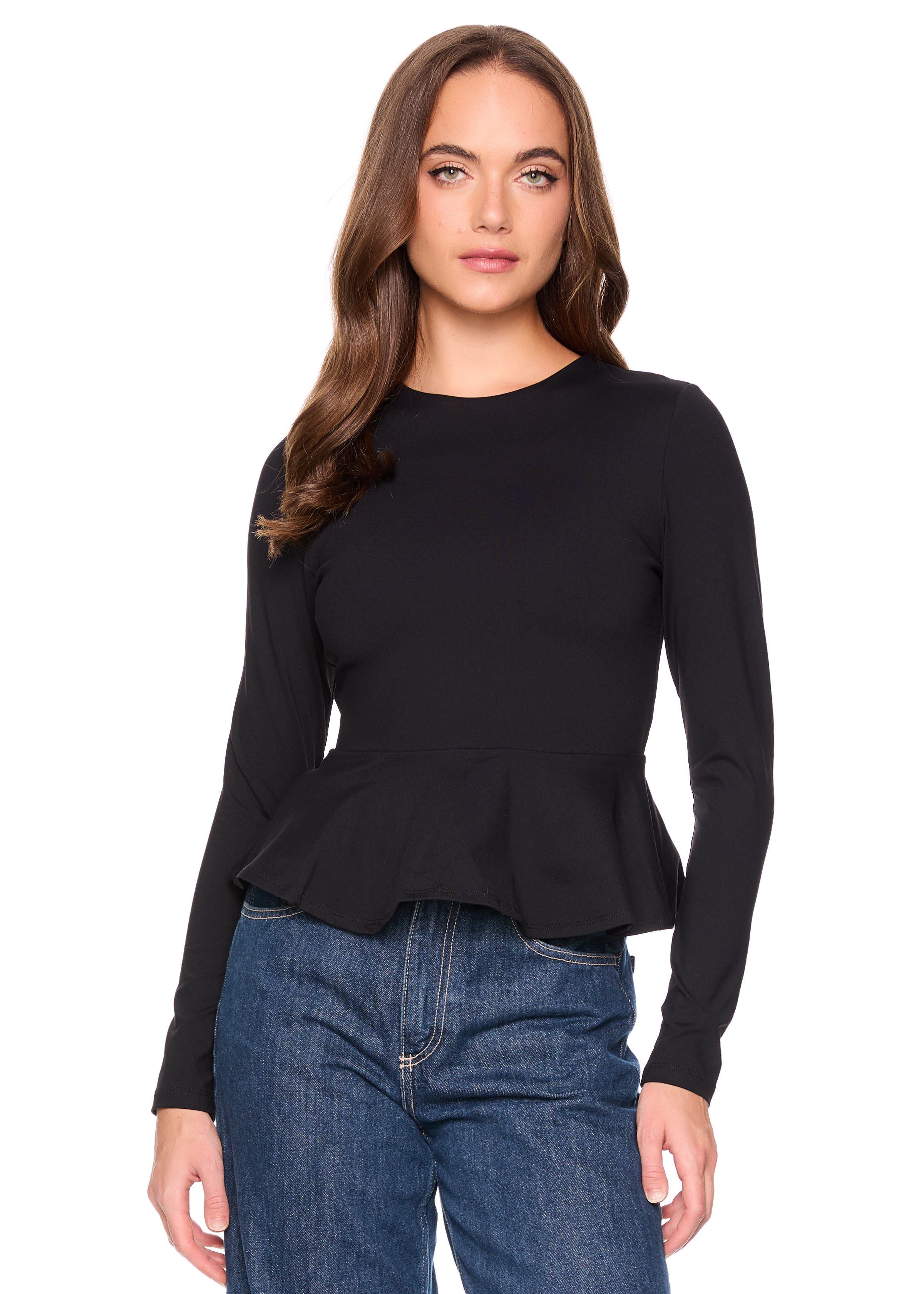 crew long sleeve flare top