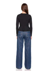 crew long sleeve flare top