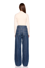 low wire gathered long sleeve top