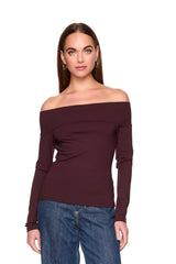 off shoulder long sleeve top