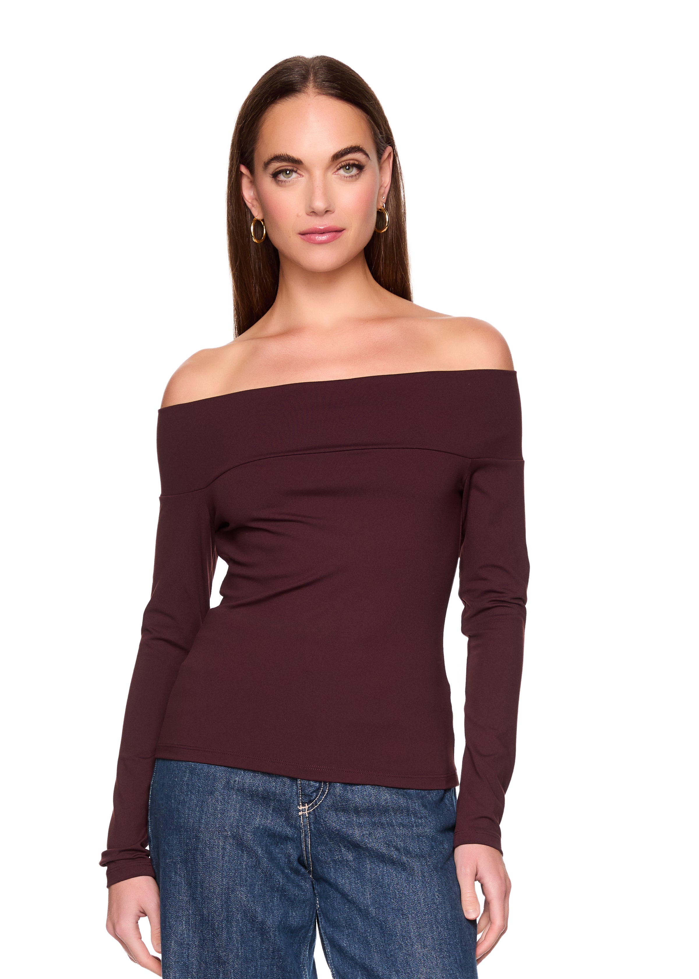 off shoulder long sleeve top