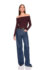 off shoulder long sleeve top