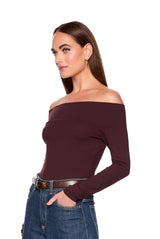 off shoulder long sleeve top