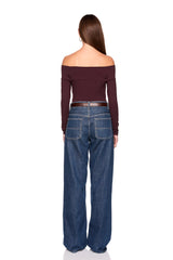 off shoulder long sleeve top