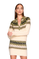 fair isle sweater half zip sweater