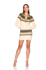 fair isle sweater half zip sweater