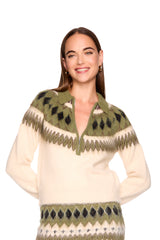 fair isle sweater half zip sweater