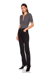 pointelle short sleeve polo