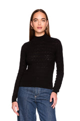 pointelle turtle neck long sleeve