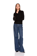 pointelle turtle neck long sleeve